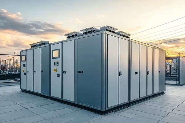 Cabina elettrica con apparecchiature controllo alta tensione